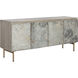 Mirabelli 67.5 X 19 inch Light Grey / Brass Sideboard